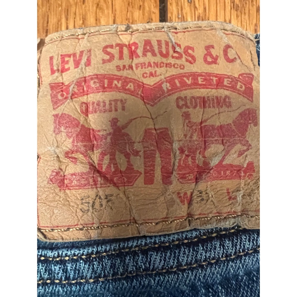 Levis 505 Regular Fit Straight Leg Jeans Mens 31x30 Medium Wash Blue 00505-1989 - Picture 6 of 7